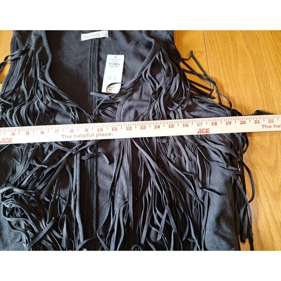 NWT Abercrombie Faux Suede Leather Fringe Vest Hippie Boho Festival Western Larg - Picture 6 of 9